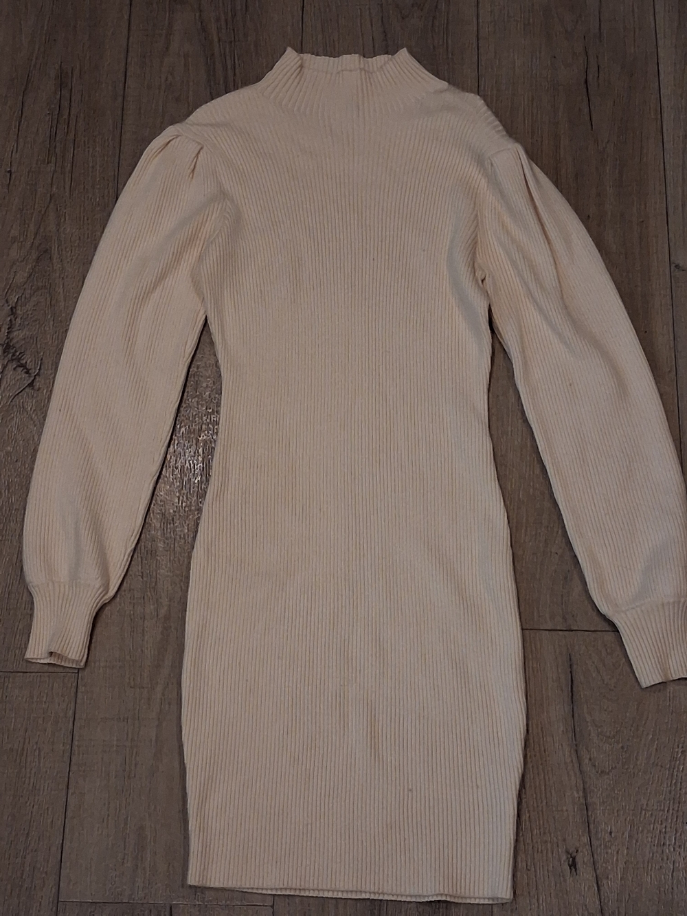 Cream Midi Sweater Dress | Long Sleeve | Light Turtleneck | Size Small
